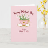 Zoete Theekop Moederdag kaart (Gele Bloem)