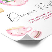 Zoete theesalon babyshower Luiers raffen Poster (Hoek)