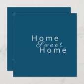 Zoete Thuis Huisfeest, Oceaanblauwe Uitnodiging (Voorkant / Achterkant)