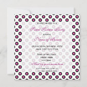 Zoete tienjarige uitnodiging, roze polka stippen kaart (Voorkant)