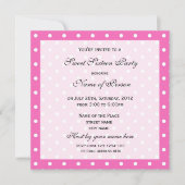 Zoete tienjarige uitnodiging, roze polka stippen kaart (Voorkant)