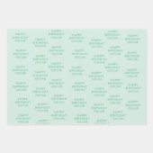 Zoete tijd pastel groene donut verjaardag inpakpapier vel (Voorkant 3)