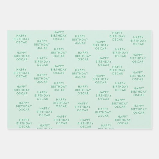 Zoete tijd pastel groene donut verjaardag inpakpapier vel (Voorkant 3)