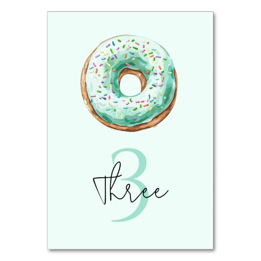 Zoete tijd pastel groene donut verjaardag kaart (Achterkant)