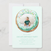 Zoete tijd pastel groene donut verjaardag kaart (Voorkant)