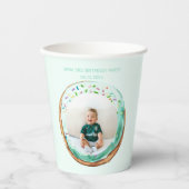 Zoete tijd pastel groene donut verjaardag papieren bekers (Voorkant)