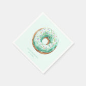 Zoete tijd pastel groene donut verjaardag servet (Hoek)