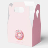 Zoete tijd pastel roze donut verjaardag bedankdoosjes (Geopend)