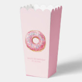 Zoete tijd pastel roze donut verjaardag bedankdoosjes (Achterkant)