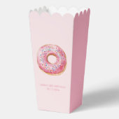 Zoete tijd pastel roze donut verjaardag bedankdoosjes (Voorkant)
