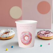 Zoete tijd pastel roze donut verjaardag papieren bekers