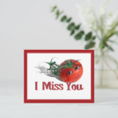 Zoete tomaat "Ik mis je" Briefkaart (Staand voorkant)