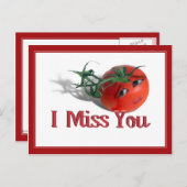 Zoete tomaat "Ik mis je" Briefkaart (Voorkant / Achterkant)