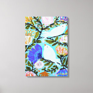 Zoete Tortelduifjes II Canvas Afdruk