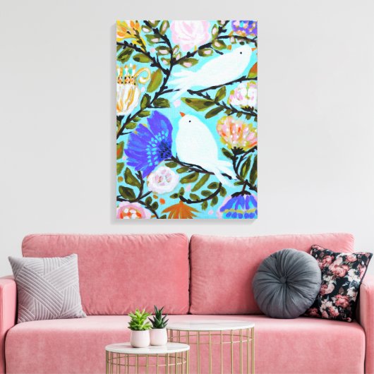 Zoete Tortelduifjes II Canvas Afdruk (Insitu (Woonkamer))