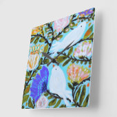 Zoete Tortelduifjes II Vierkante Klok (Hoek)