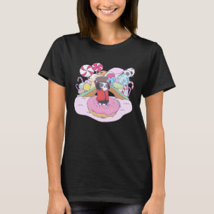 Zoete tovenaar panda in snoep land chocolade feit t-shirt