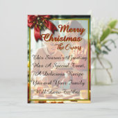 Zoete Traktatie Recept Kerst Groeten Feestdagenkaart (Staand voorkant)