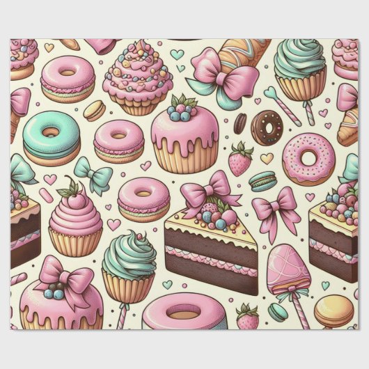 Zoete traktaties met bogen cadeaupapier (Vlak)