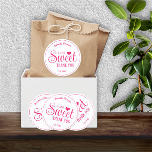 Zoete Treat Roze & Witte Bedankt Stickers