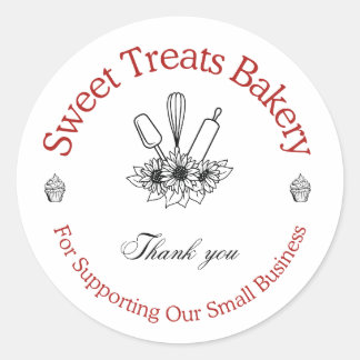 Zoete Treats Bakkerij Bedankt Sticker