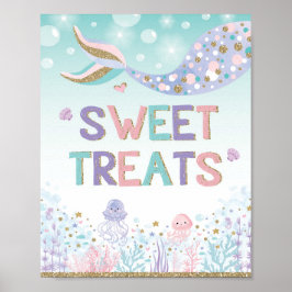 Zoete Treats Zeemeermin Candy Bar Bord Onder de Ze Poster