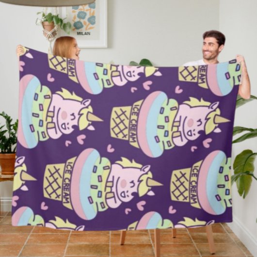 Zoete trots eenhoorn fleece deken