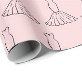 Zoete Trouwjurk Ontwerp Licht Roze Naadloos  Cadeaupapier (Rol Hoek)