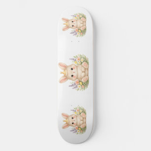 Zoete Tuin Konijn Waterverf Kunst Persoonlijk Skateboard