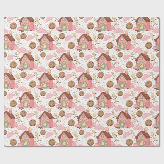 Zoete tuin patroon cadeaupapier (Vlak)