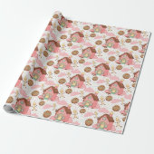 Zoete tuin patroon cadeaupapier (Uitgerold)