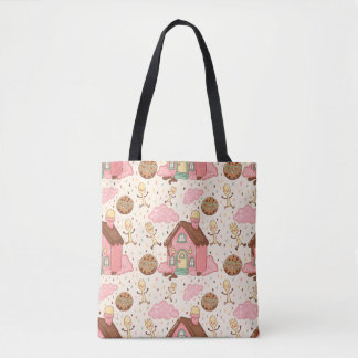 Zoete tuinpatroonontwerp tote bag