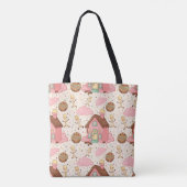 Zoete tuinpatroonontwerp tote bag (Achterkant)