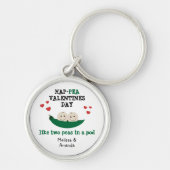 Zoete twee erwten in een Valentijnsdag met peulwt Sleutelhanger (Voorkant)