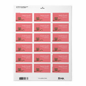 Zoete Uil Adreslabel (roze) Etiket (Full Sheet)