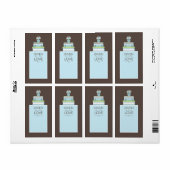 Zoete Uil Bookplate Gift Label Blauw | bruin (Full Sheet)