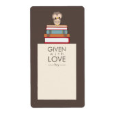 Zoete Uil Bookplate Naam Label Rood | Blauw (Voorkant)