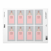 Zoete Uil Bookplate Naam Label Roze | Grijs (Full Sheet)