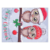 Zoete Uil in Kerstmis Tafelkleed (Voorkant (Horizontaal))