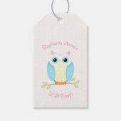 Zoete Uil Verjaardag Cadeaulabel (Voorkant)