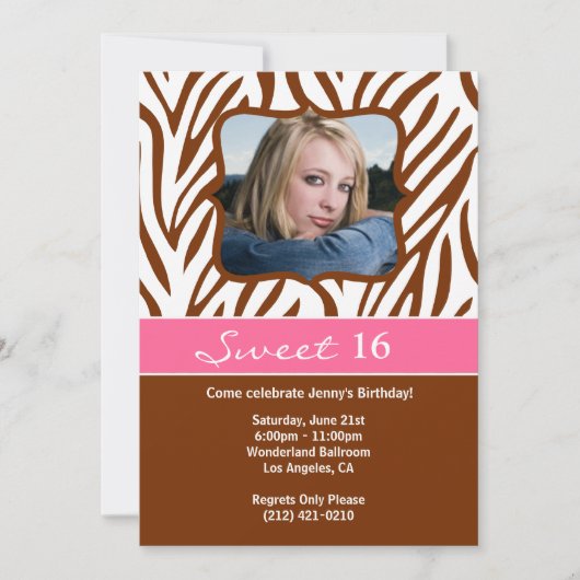 Zoete uitnodiging 16 Birthday Party (Voorkant)