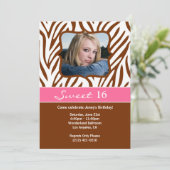 Zoete uitnodiging 16 Birthday Party (Staand voorkant)