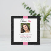 Zoete uitnodiging 16 Birthday Party (Staand voorkant)