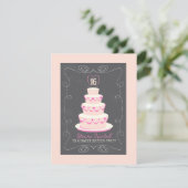 Zoete uitnodiging 16 Birthday Party (Staand voorkant)