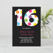 Zoete uitnodiging 16 Birthday Party (Staand voorkant)