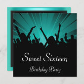 Zoete uitnodiging 16 Birthday Party (Voorkant / Achterkant)