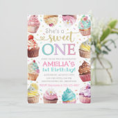 Zoete Uitnodiging, Cupcake Uitnodiging (Staand voorkant)