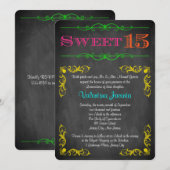 Zoete uitnodiging van 15 september | Neon Chalkboa (Voorkant / Achterkant)