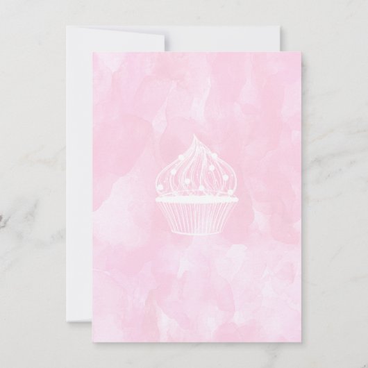 Zoete Uitnodigingen voor Cupcake Feestje (Achterkant)