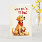 Zoete Vaderdag kaart voor honden (Gele Bloem)